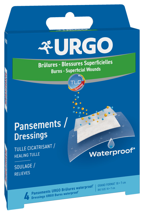 URGO USTIONI SUPERFICIALI WATERPROOF 10 X 7 CM 4 PEZZI - Farmadillo
