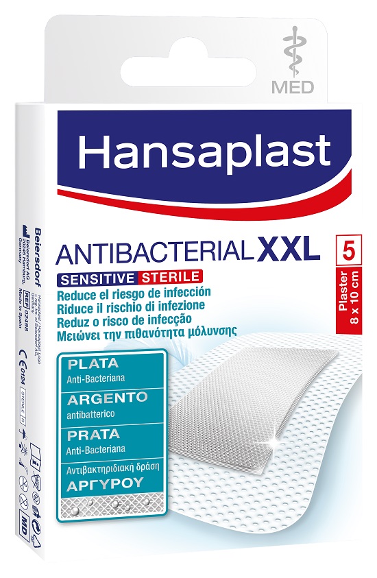HANSAPLAST SENSITIVE MEDICAZIONE EXTRA EXTRA LARGE SILVER 5 PEZZI - Farmadillo