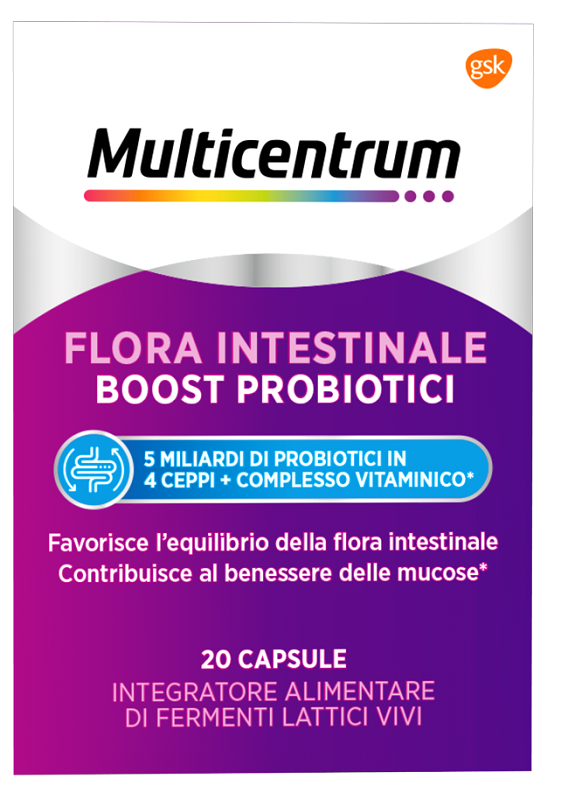 MULTICENTRUM FLORA INTESTINALE BOOST PROBIOTICI 20 CAPSULE - Farmadillo