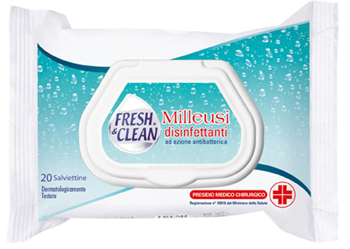 DISINFETTANTE FRESH&CLEAN SALVIETTINE 20 PEZZI - Farmadillo