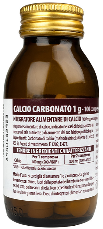 CALCIO CARBONATO NUOVA FORMULA 1 G 100 COMPRESSE - Farmadillo