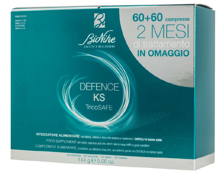 DEFENCE KS TRICOSAFE BIPACK 60 COMPRESSE + 60 COMPRESSE - Farmadillo