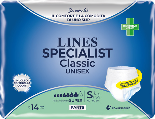 PANNOLONE A MUTANDA LINES SPECIALIST CLASSIC PANTS SUPER S 14 PEZZI - Farmadillo