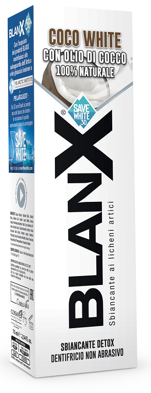 BLANX SBIANCANTE DETOX DENTIFRICIO COCO WHITE CON OLIO DI COCCO 75 ML - Farmadillo