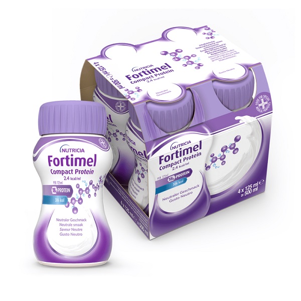 NUTRICIA FORTIMEL COMPACT PROTEIN GUSTO NEUTRO 4 BOTTIGLIE DA 125 ML - Farmadillo