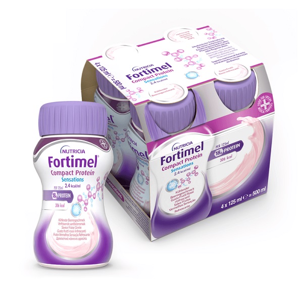 NUTRICIA FORTIMEL COMPACT PROTEIN GUSTO FRUTTI ROSSI RINFRESCANTI 4 BOTTIGLIE DA 125 ML - Farmadillo