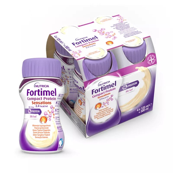 FORTIMEL COMPACT PROTEIN HOT TROPICAL ZENZERO 4 X 125 ML - Farmadillo