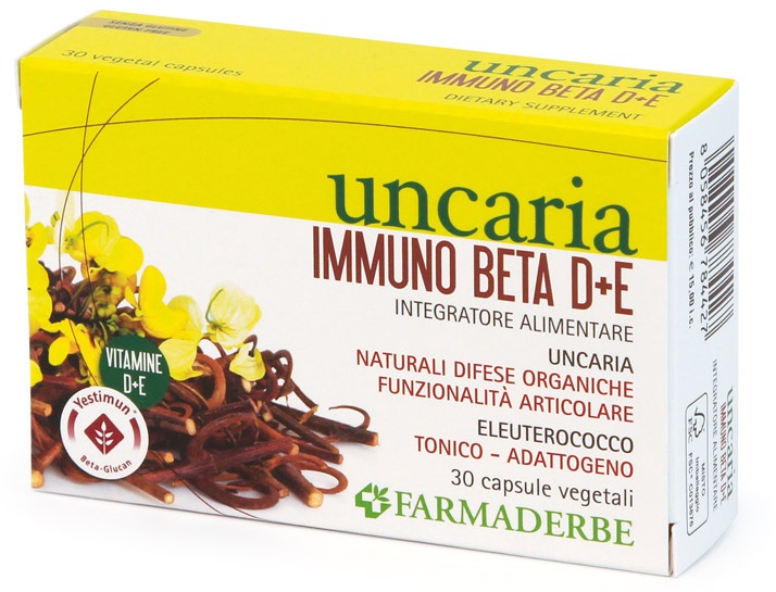 UNCARIA IMMUNO BETA D+E 30 CAPSULE - Farmadillo