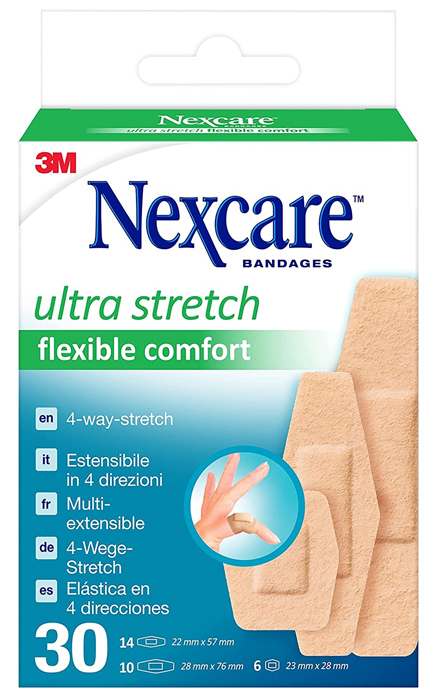 CEROTTO PREPARATO NEXCARE COMFORT 360 GRADI N1130ASD04 ASSORTITI 3 MISURE 14 CEROTTI 22X57MM + 6 CEROTTI 23X28MM + 10 CEROTTI 28X76MM - Farmadillo
