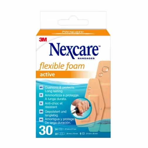 CEROTTO PREPARATO NEXCARE ACTIVE 360 GRADI N1030ASD04 ASSORTITI 3 MISURE 6 CEROTTI 23X28MM + 14 CEROTTI 22X57MM + 10 CEROTTI 28X76MM - Farmadillo
