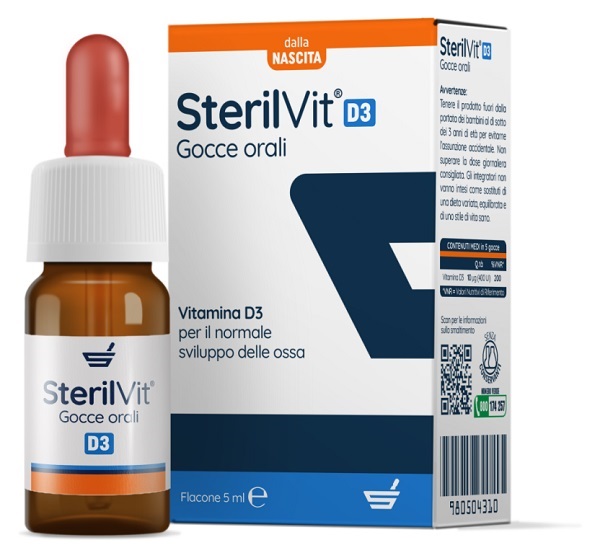 STERILVIT D3 GOCCE 5 ML - Farmadillo