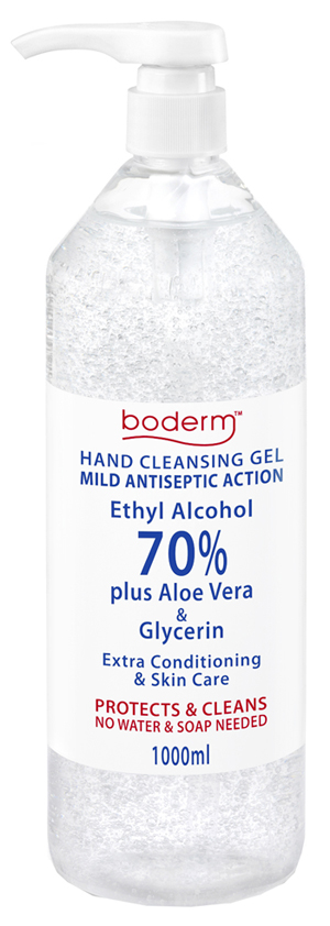 BODERM HAND CLEANSING GEL 70% 1 LITRO CON DISPENSER - Farmadillo