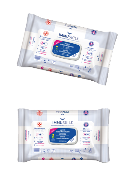 IMMUSKILL SALVIETTE DISINFETTANTI SUPERFICI 50 PEZZI - Farmadillo