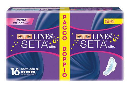 LINES SETA ULTRA ASSORBENTE NOTTE 16 PEZZI - Farmadillo