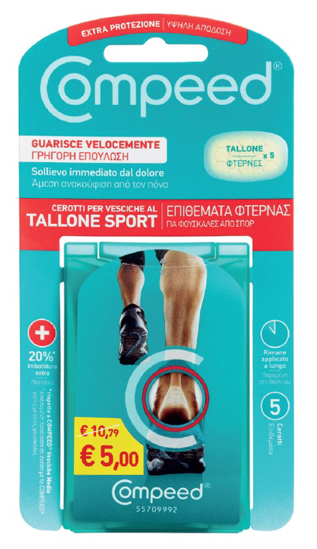 COMPEED CEROTTI PER VESCICHE AL TALLONE SPORT 5 PEZZI PROMO 5 EURO - Farmadillo