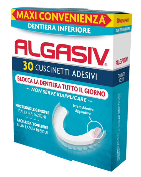 ALGASIV ADESIVO PER PROTESI DENTARIA INFERIORE 30 PEZZI - Farmadillo
