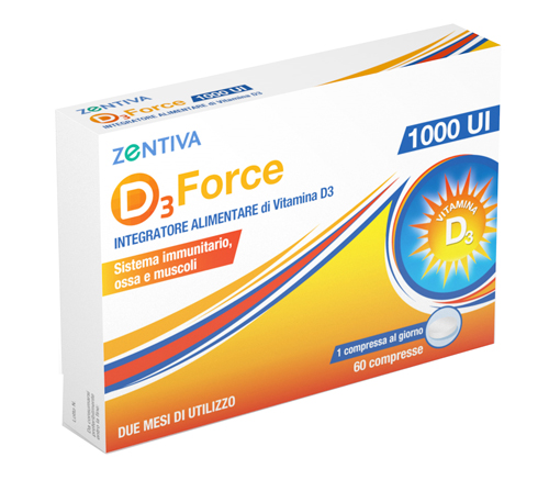 D3 FORCE ZENTIVA 1000UI 60 COMPRESSE - Farmadillo