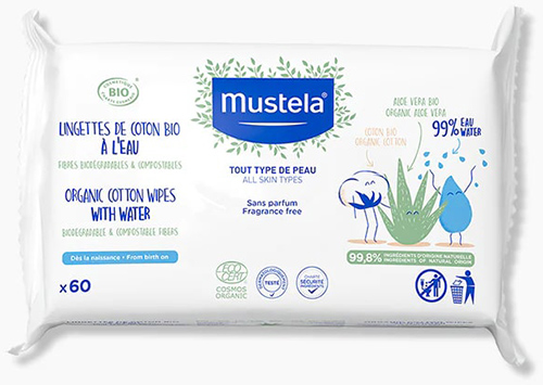 MUSTELA SALVIETTE ACQUA COT BIO 60 PEZZI - Farmadillo