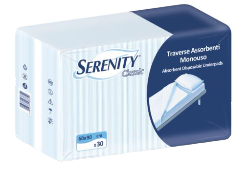 TRAVERSA SALVAMATERASSO PER INCONTINENZA SERENITY RELAX 60X90 CM 30 PEZZI - Farmadillo