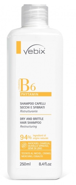 VEBIX PHYTAMIN B6 SHAMPOO CAPELLI SECCHI SFIBRATI RISTRUTTURANTE 250 ML - Farmadillo