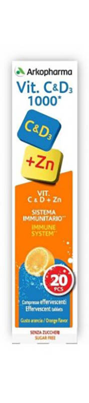 VITAMINE VIT C&D+ZN 20 COMPRESSE EFFERVESCENTI - Farmadillo