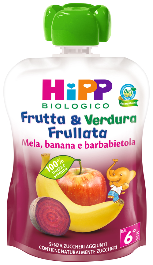 HIPP BIO FRUTTA & VERDURA MELA BANANA BARBABIETOLA 90 G - Farmadillo