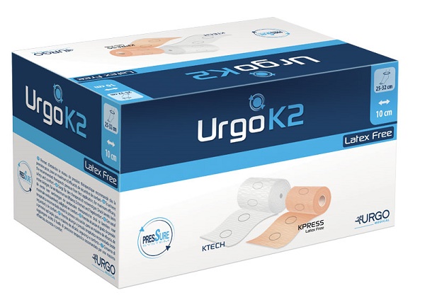 BENDAGGIO URGOK2 LATEX FREE KIT BENDAGGIO T2 CAVIGLIA 25-32 2 PEZZI 10 CM - Farmadillo