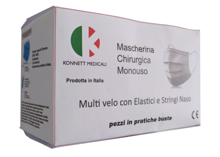 MASCHERINA CHIRURGICA MK 00F TIPO IIR 3 STRATI SMS 50 PEZZI - Farmadillo