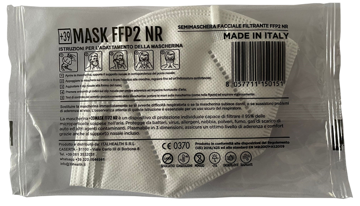 MASCHERINA +39MASK FFP2 BIANCO 15 PEZZI - Farmadillo