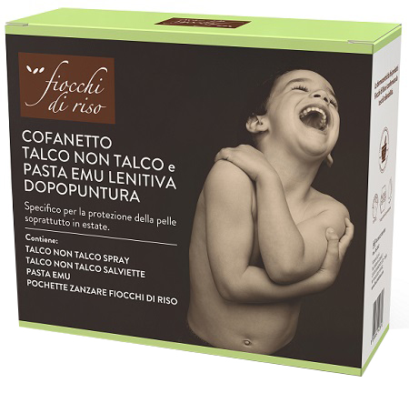 FIOCCHI DI RISO COFANETTO ZANZARE TALCO + PASTA EMU + TALCO NON TALCO SALVIETTE - Farmadillo