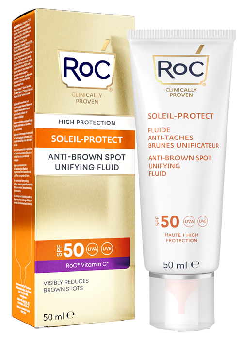 ROC FLUIDO SOLARE VISO SPF 50+ ANTIMACCHIE BRUNE  50 ML - Farmadillo