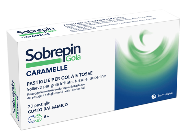 SOBREPIN GOLA CARAMELLE 20 PASTIGLIE GUSTO BALSAMICO - Farmadillo