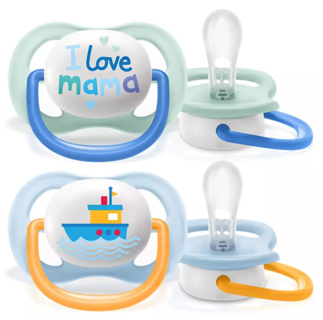 AVENT ULTRA AIR SUCCHIETTO MAMA/BOAT MASCHIO 0-6 MESI 2 PEZZI - Farmadillo