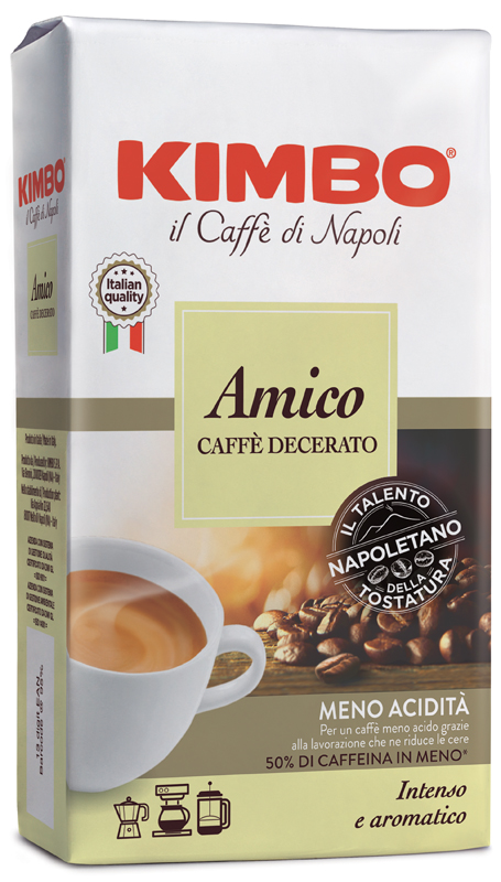 KIMBO AMICO CAFFE' TORREFATTO DECERATO E MACERATO 225 G - Farmadillo