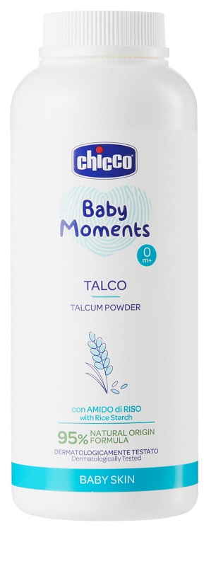 CHICCO BABY MOMENTS TALCO IN POLVERE CON AMIDO DI RISO 150 G - Farmadillo