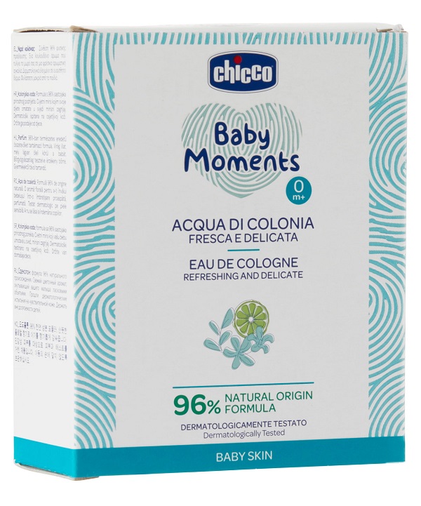 CHICCO BABY MOMENTS ACQUA DI COLONIA FRESCA E DELICATA 100 ML - Farmadillo