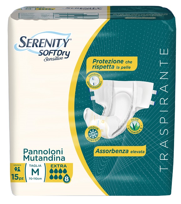 PANNOLONE MUTANDINA SERENITY SD SENSITIVE EXTRA M 15 PEZZI - Farmadillo