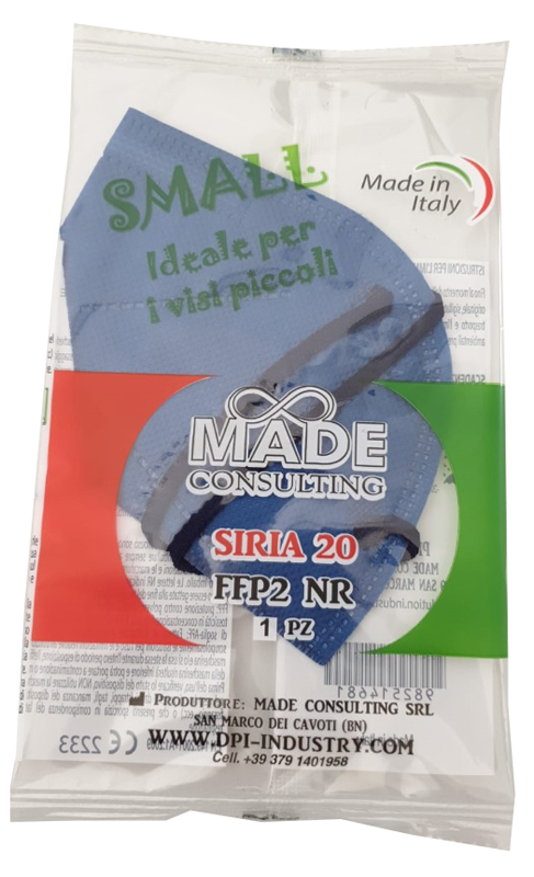 SIRIA 20 SEMIMASCHERINA FILTRANTE FFP2 BLU SMALL - Farmadillo