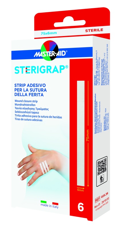 MASTER-AID STERIGRAP STRIP ADESIVO SUTURA FERITE 75X6 MM 6 PEZZI - Farmadillo