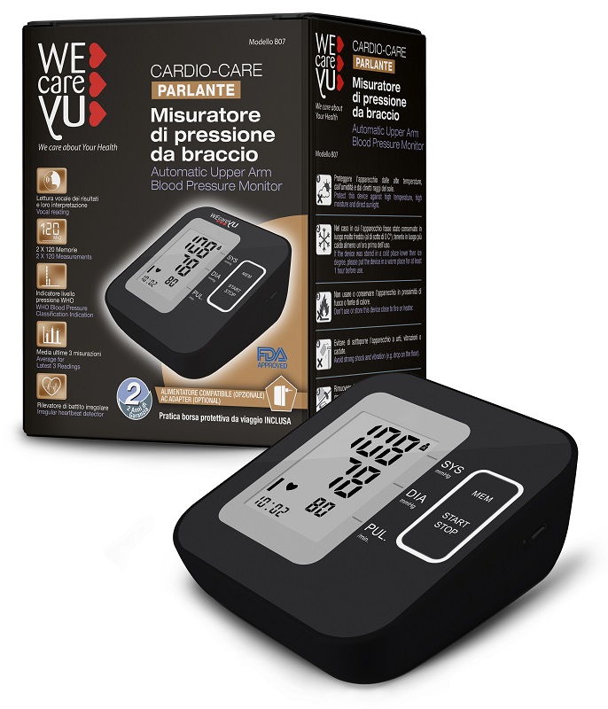 MISURATORE DI PRESSIONE DA BRACCIO PARLANTE WECAREYU CARDIO CARE - Farmadillo