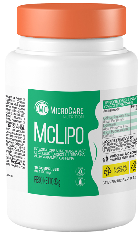 MICROCARE NUTRITION MC LIPO 30 COMPRESSE DA 1100 MG - Farmadillo