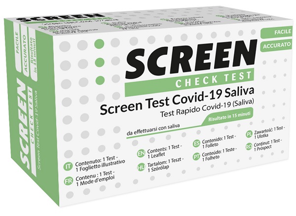 SCREEN TEST ANTIGENICO RAPIDO AUTODIAGNOSTICO COVID-19 SARS-COV-2 CAMPIONI SALIVARI SELFTEST COVID SALIVA SCREEN - Farmadillo