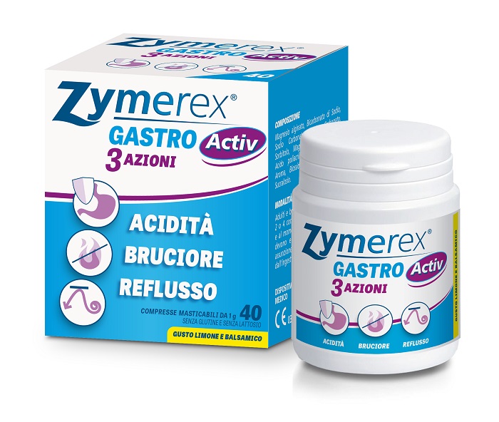 ZYMEREX GASTRO ACTIV 3 AZIONI 40 COMPRESSE MASTICABILI - Farmadillo
