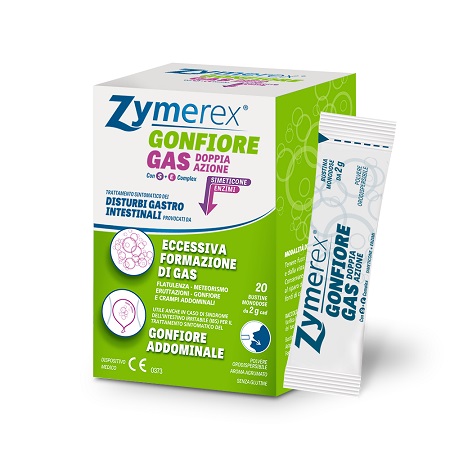 ZYMEREX GONFIORE GAS DOPPIA AZIONE CON S+E COMPLEX 20 BUSTINE MONODOSE DA 2 G - Farmadillo