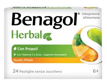 BENAGOL HERBAL MIELE 24 PASTIGLIE - Farmadillo