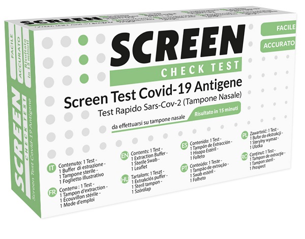 SCREEN TEST AUTODIAGNOSTICO ANTIGENICO RAPIDO COVID-19 SARS-COV-2 TAMPONI NASALI SELFTEST COVID TEST ANTIGENE SCREEN - Farmadillo
