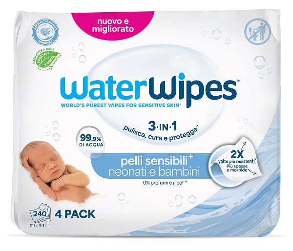 WATERWIPES BIO 4 X 60 PEZZI - Farmadillo