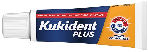 KUKIDENT PLUS DOPPIA AZIONE TENUTA INSUPERABILE CREMA ADESIVA DENTIERE 65 G - Farmadillo