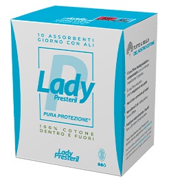 LADY PRESTERIL ASSORBENTI GIORNO CON ALI RIPIEGATI BIODEGRADABILI 10 PEZZI - Farmadillo