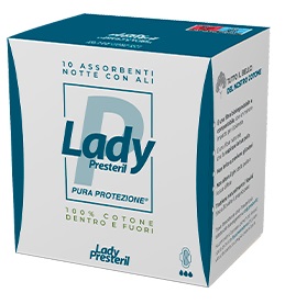 LADY PRESTERIL ASSORBENTI NOTTE CON ALI RIPIEGATI BIODEGRADABILI 10 PEZZI - Farmadillo